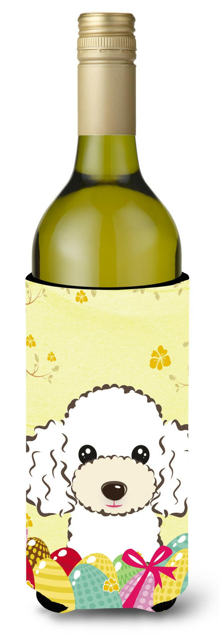 White Poodle Easter Egg Hunt Wine Bottle Beverage Insulator Hugger BB1939LITERK by Caroline&#39;s Treasures