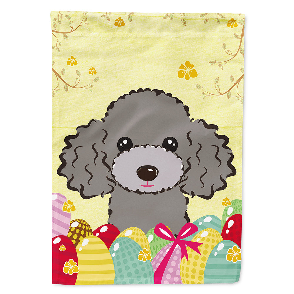 Silver Gray Poodle Easter Egg Hunt Flag Canvas House Size BB1941CHF