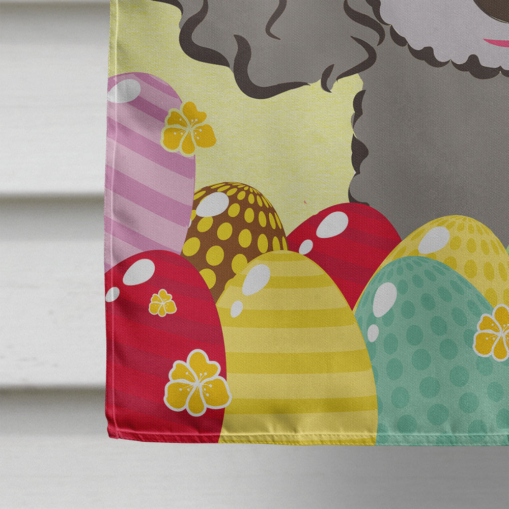 Silver Gray Poodle Easter Egg Hunt Flag Canvas House Size BB1941CHF  the-store.com.