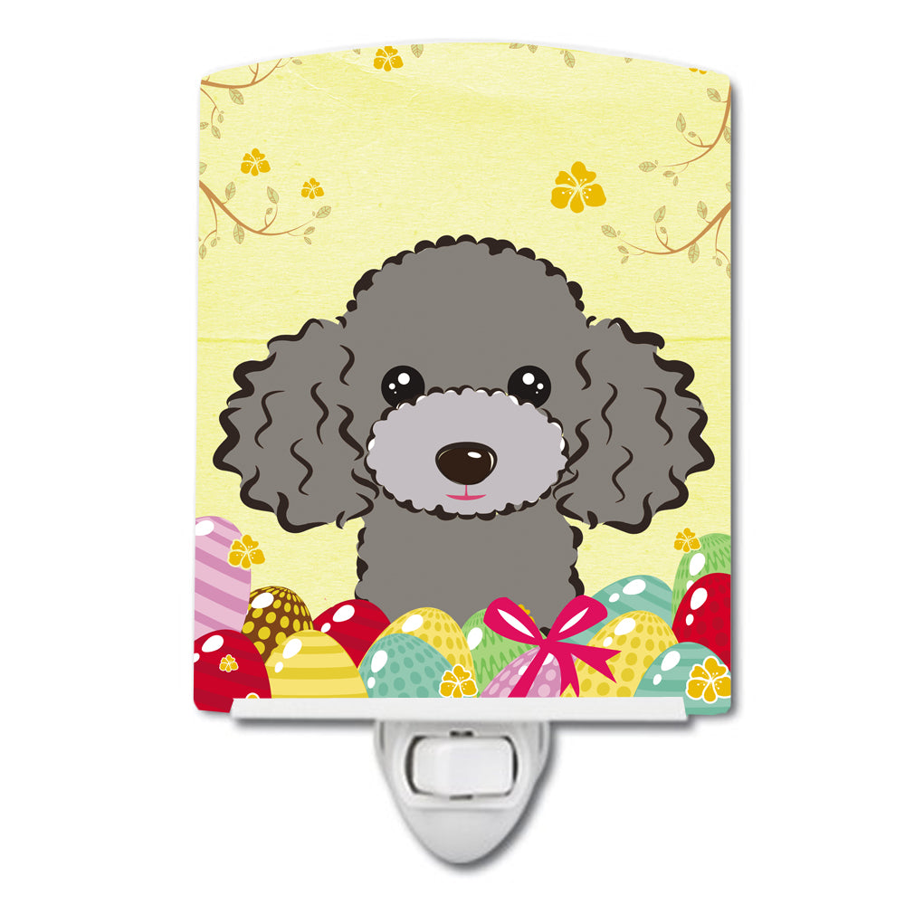 Silver Gray Poodle Easter Egg Hunt Ceramic Night Light BB1941CNL - the-store.com