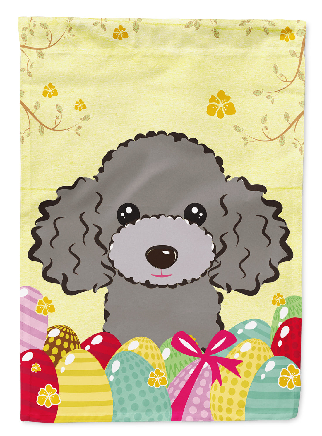 Silver Gray Poodle Easter Egg Hunt Flag Garden Size BB1941GF  the-store.com.