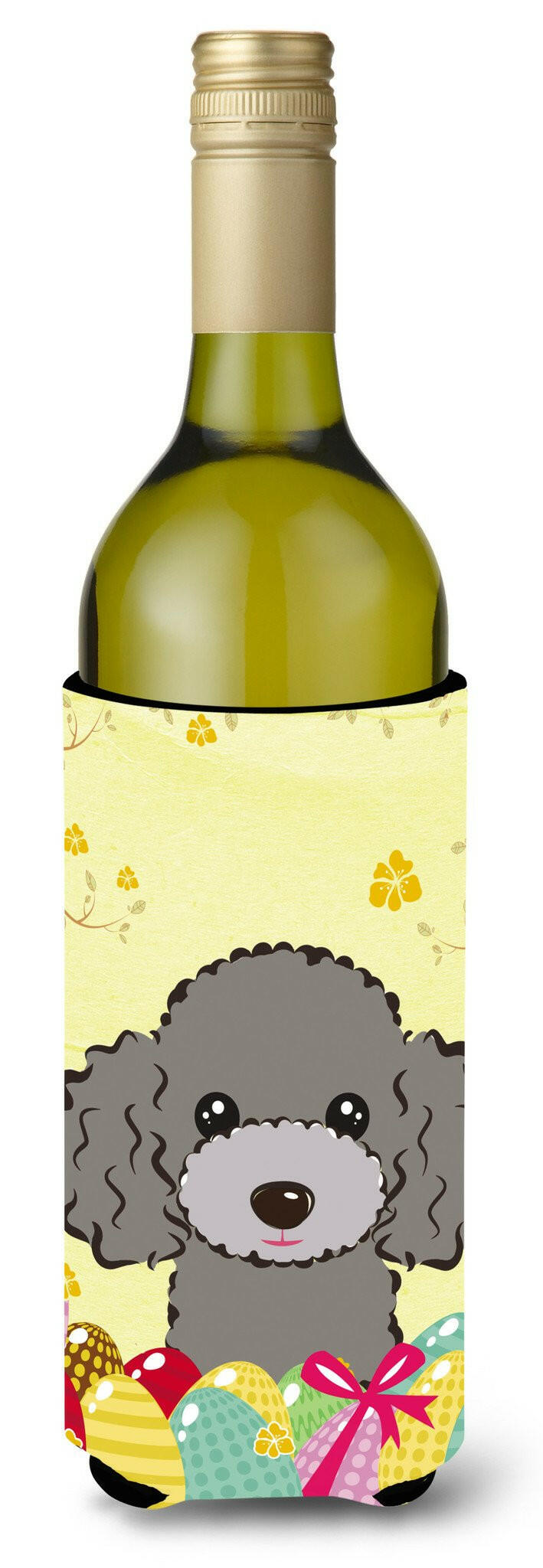 Silver Gray Poodle Easter Egg Hunt Wine Bottle Beverage Insulator Hugger BB1941LITERK by Caroline&#39;s Treasures