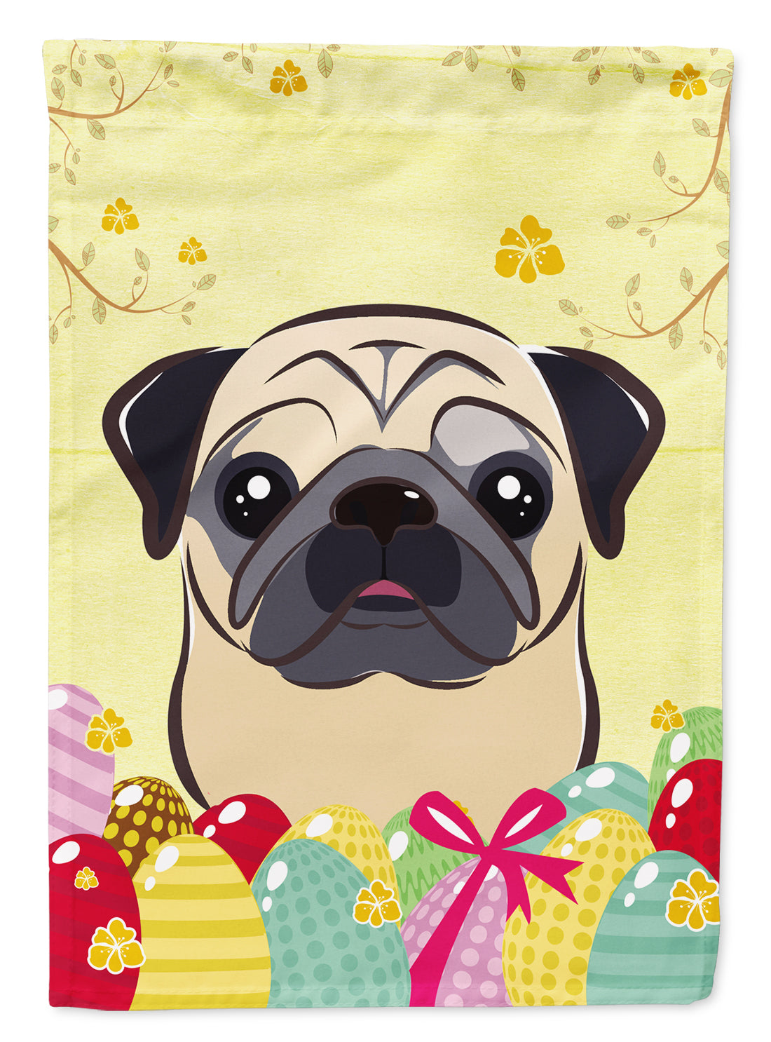 Fawn Pug Easter Egg Hunt Flag Canvas House Size BB1944CHF  the-store.com.