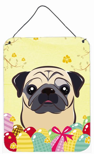 Fawn Pug Easter Egg Hunt Wall or Door Hanging Prints BB1944DS1216 by Caroline's Treasures