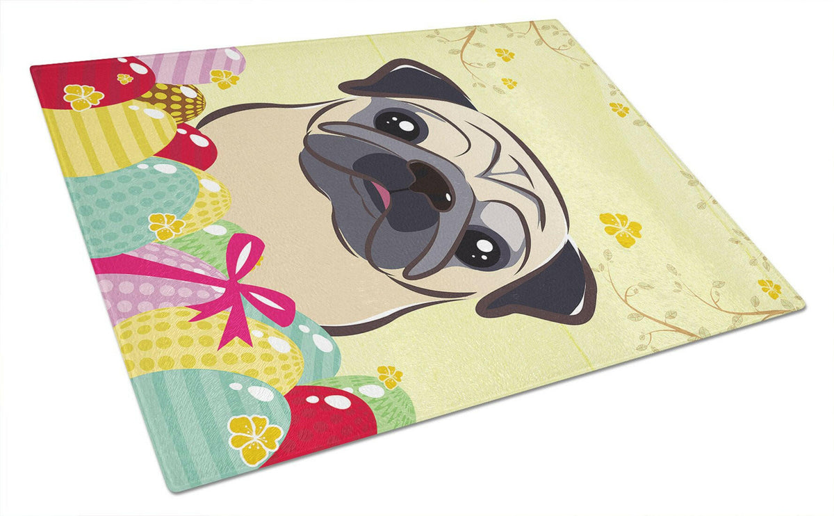 Fawn Pug Easter Egg Hunt Glass Cutting Board Large BB1944LCB by Caroline&#39;s Treasures