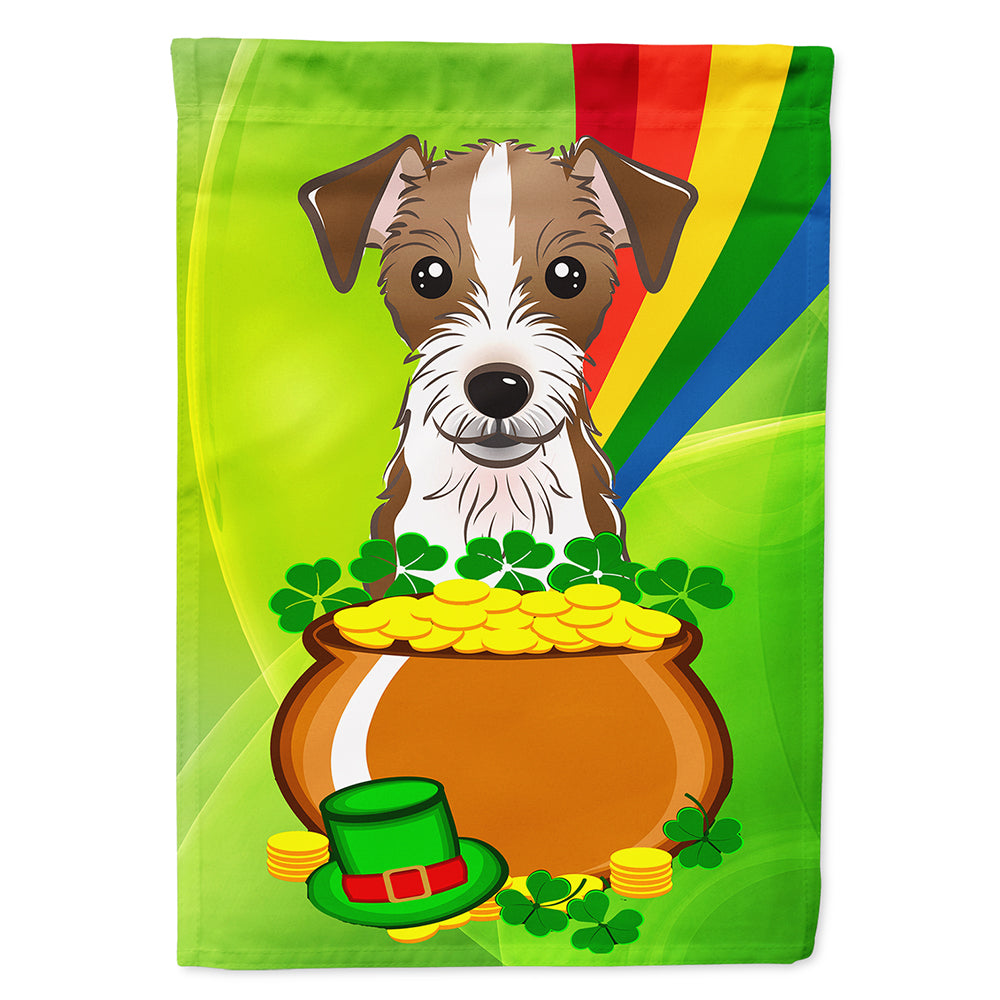 Jack Russell Terrier St. Patrick's Day Flag Canvas House Size BB1946CHF