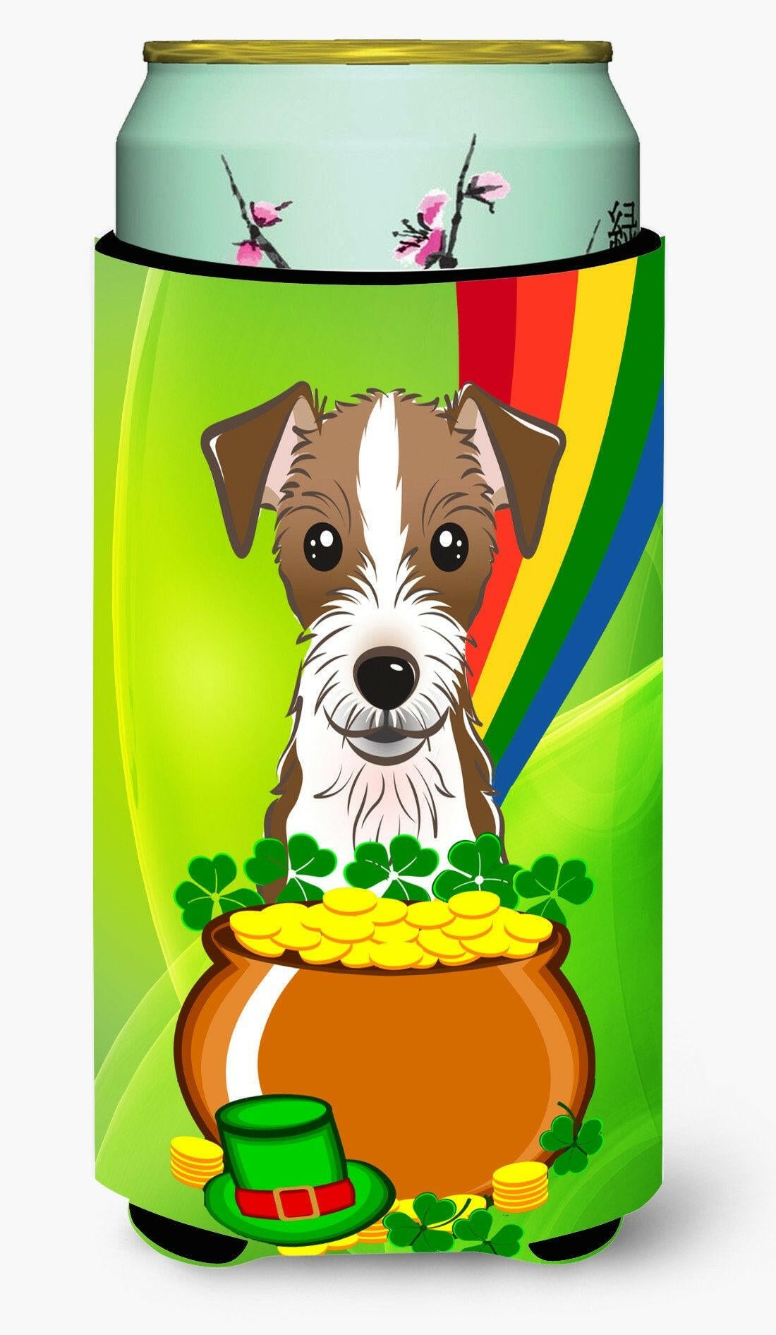 Jack Russell Terrier St. Patrick&#39;s Day Tall Boy Beverage Insulator Hugger BB1946TBC by Caroline&#39;s Treasures