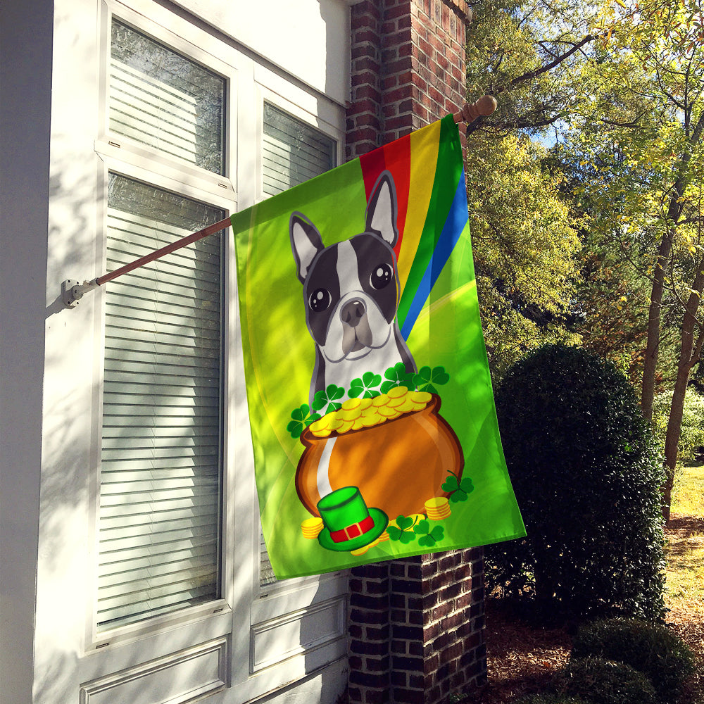 Boston Terrier St. Patrick's Day Flag Canvas House Size BB1947CHF  the-store.com.