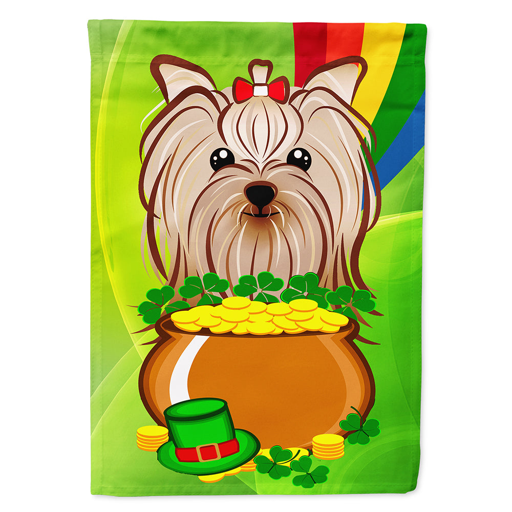 Yorkie Yorkshire Terrier St. Patrick's Day Flag Canvas House Size BB1948CHF