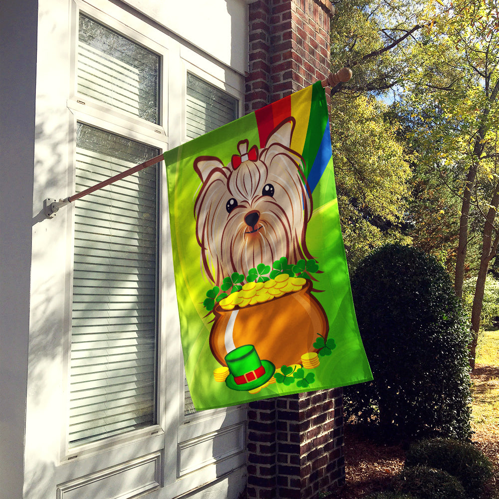 Yorkie Yorkshire Terrier St. Patrick's Day Flag Canvas House Size BB1948CHF  the-store.com.