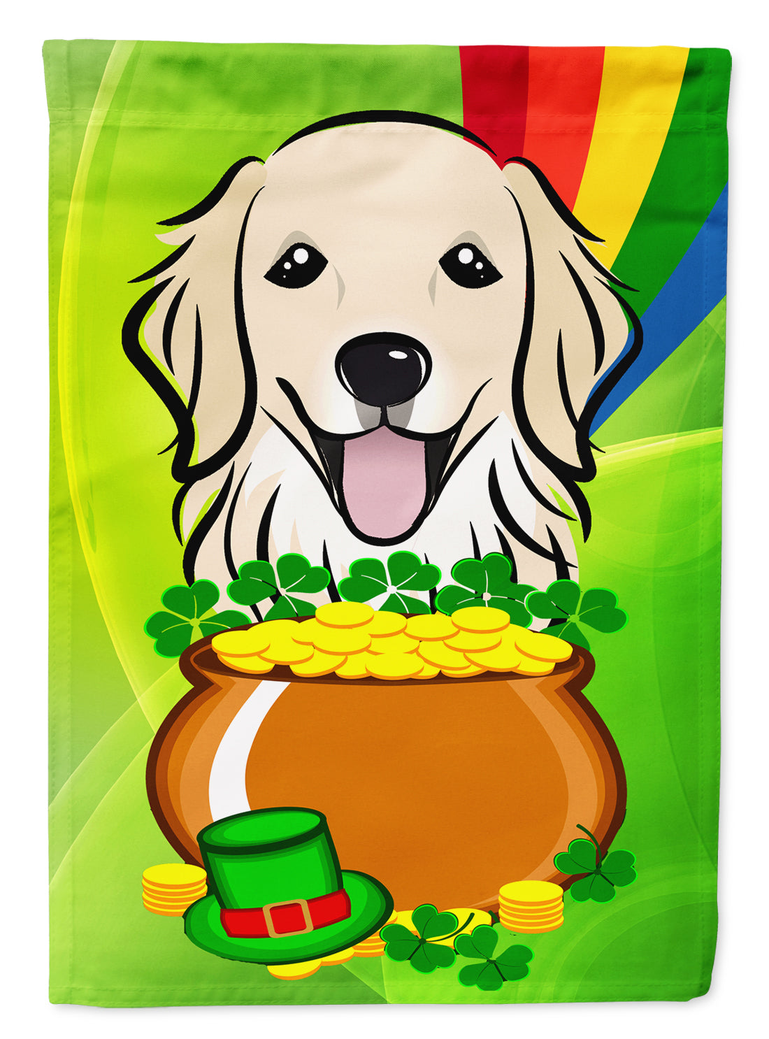 Golden Retriever St. Patrick&#39;s Day Flag Canvas House Size BB1949CHF