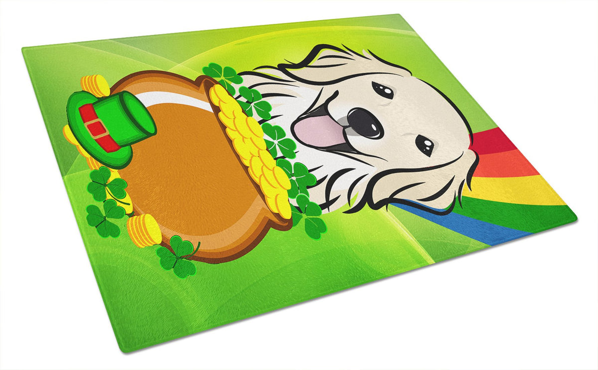 Golden Retriever St. Patrick&#39;s Day Glass Cutting Board Large BB1949LCB by Caroline&#39;s Treasures