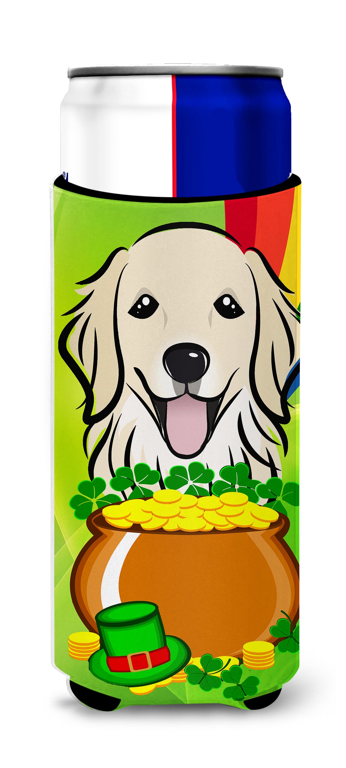 Golden Retriever St. Patrick&#39;s Day  Ultra Beverage Insulator for slim cans BB1949MUK  the-store.com.