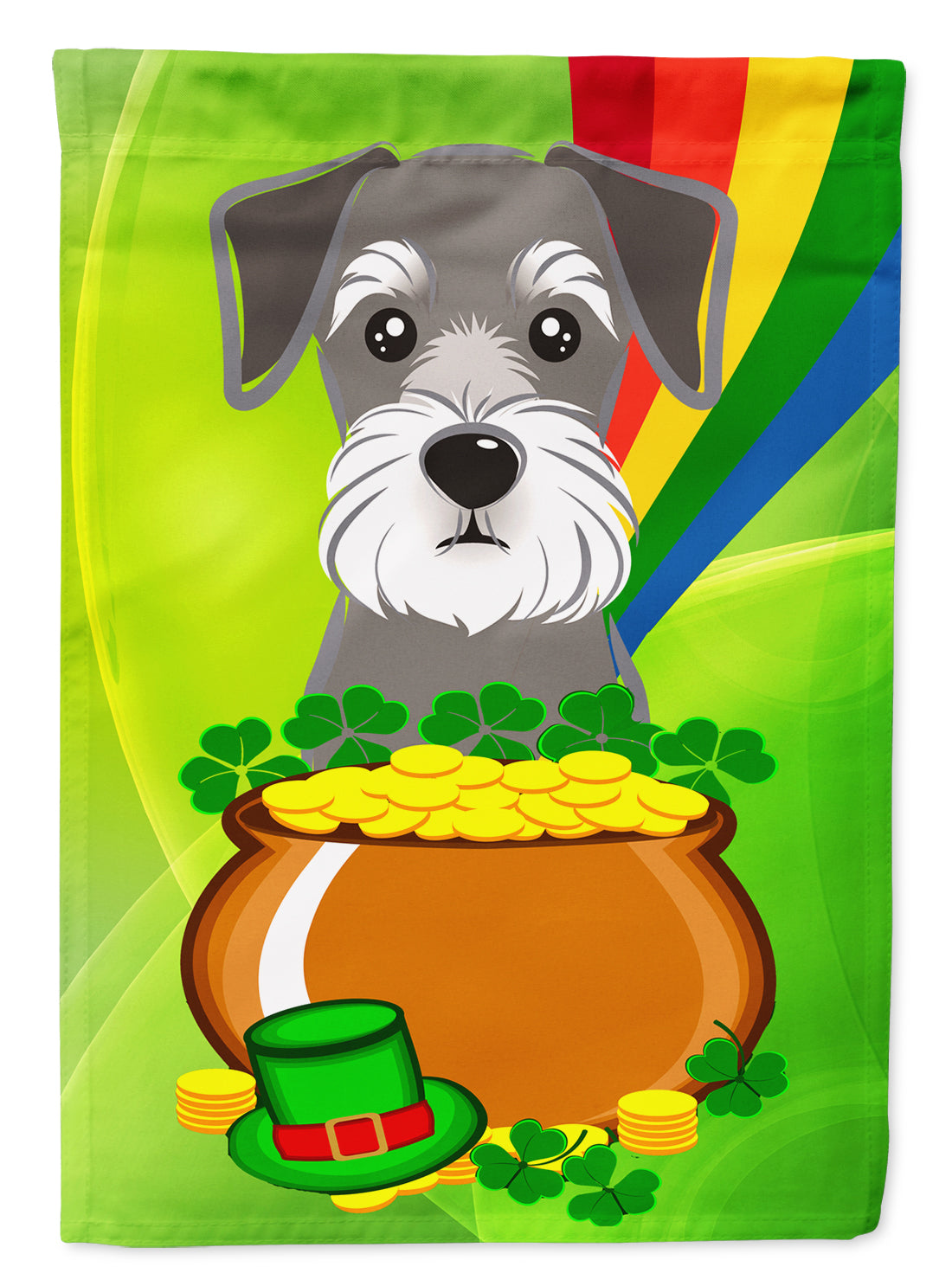 Schnauzer St. Patrick&#39;s Day Flag Canvas House Size BB1950CHF  the-store.com.