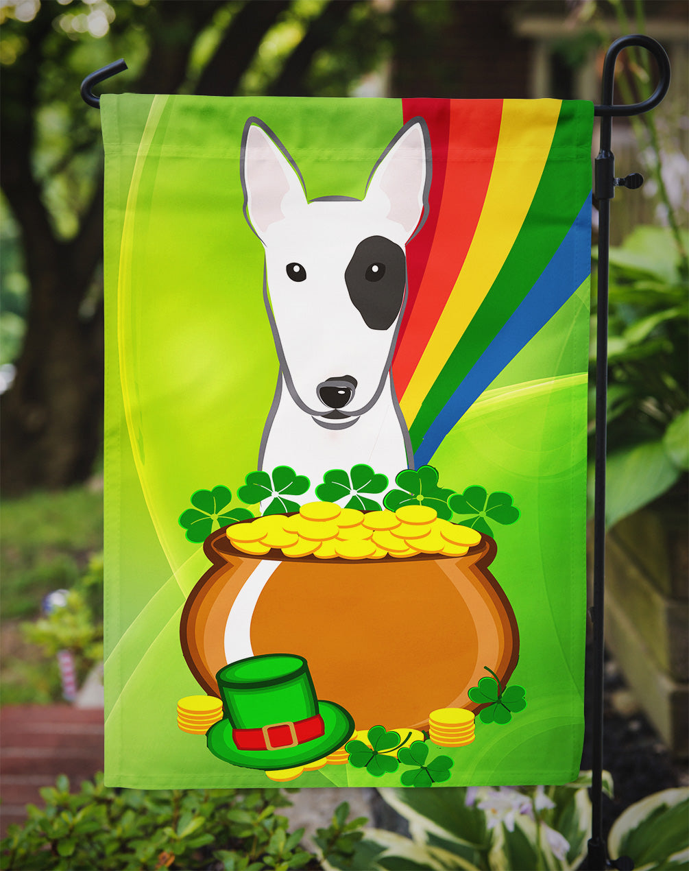 Bull Terrier St. Patrick's Day Flag Garden Size BB1953GF