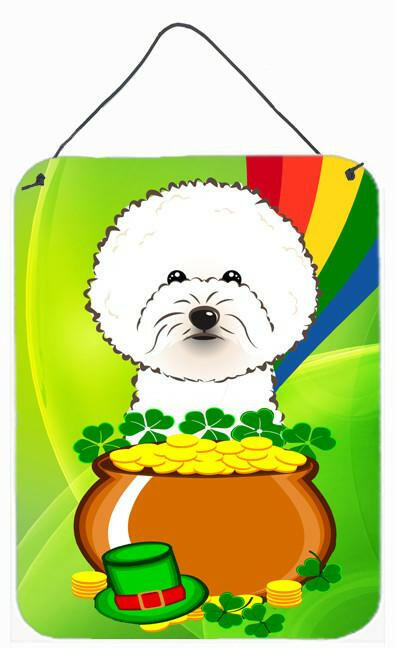 Bichon Frise St. Patrick&#39;s Day Wall or Door Hanging Prints BB1961DS1216 by Caroline&#39;s Treasures