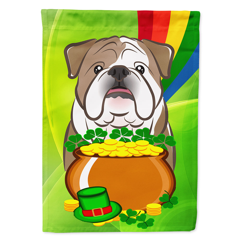 English Bulldog  St. Patrick&#39;s Day Flag Canvas House Size BB1963CHF  the-store.com.