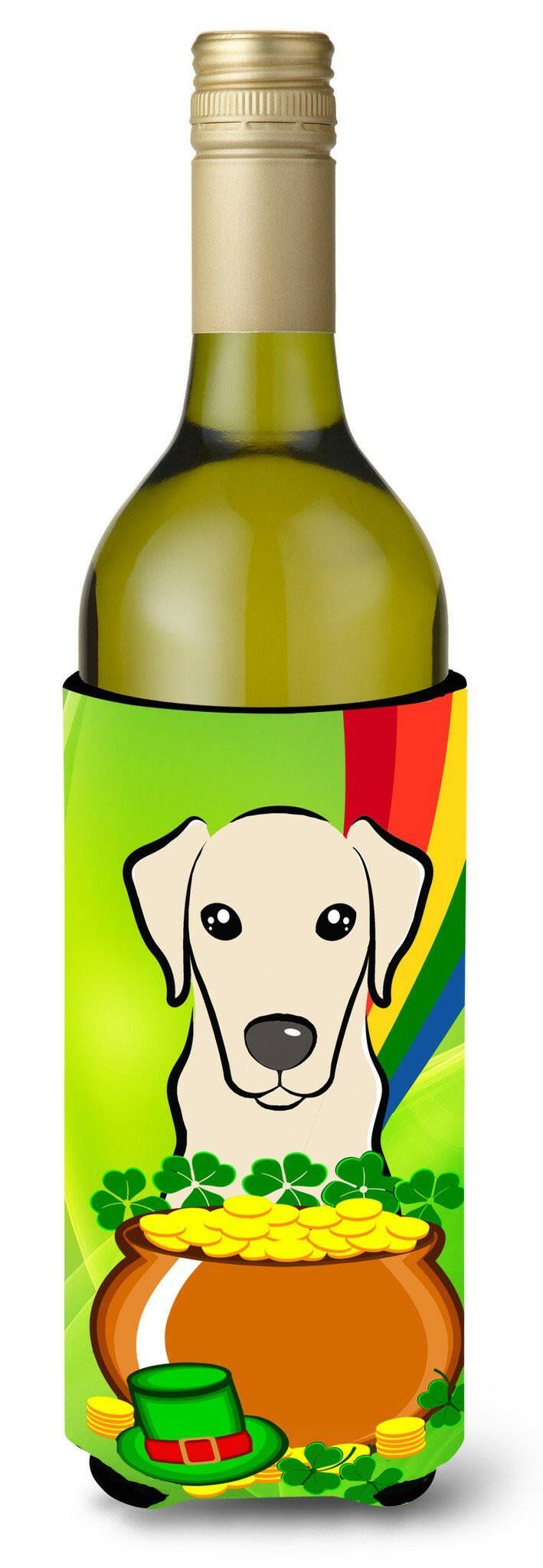 Yellow Labrador St. Patrick's Day Wine Bottle Beverage Insulator Hugger BB1966LITERK by Caroline's Treasures