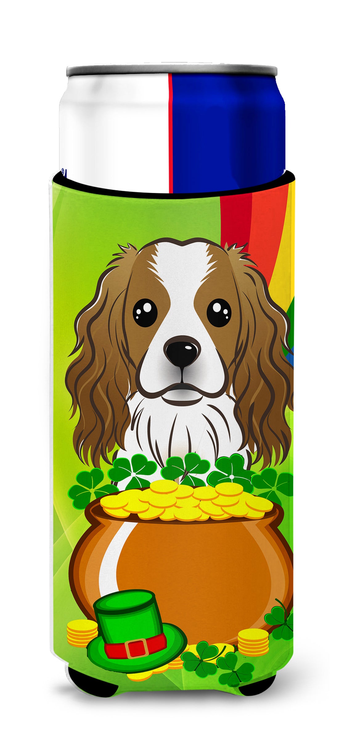 Cavalier Spaniel St. Patrick&#39;s Day  Ultra Beverage Insulator for slim cans BB1968MUK  the-store.com.