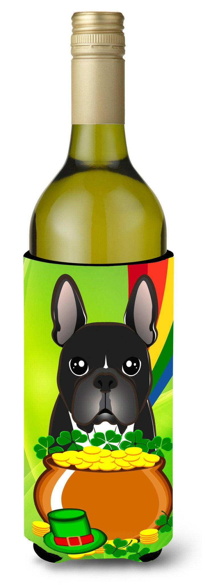 French Bulldog St. Patrick&#39;s Day Wine Bottle Beverage Insulator Hugger BB1971LITERK by Caroline&#39;s Treasures