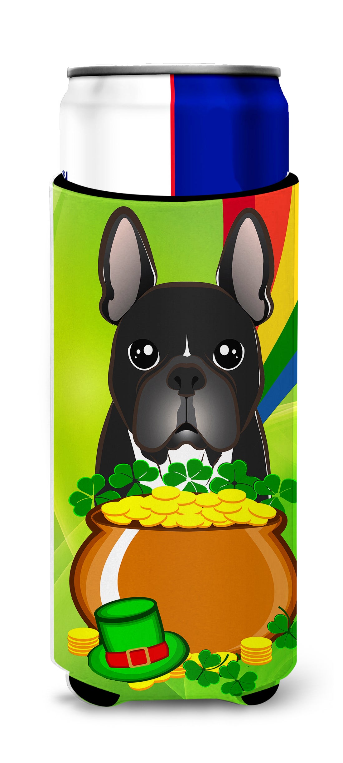 French Bulldog St. Patrick&#39;s Day  Ultra Beverage Insulator for slim cans BB1971MUK  the-store.com.