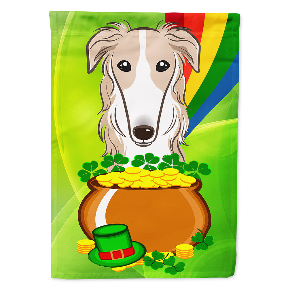 Borzoi St. Patrick&#39;s Day Flag Canvas House Size BB1972CHF  the-store.com.
