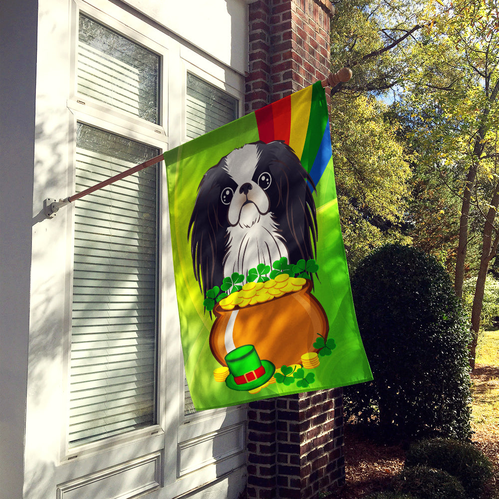 Japanese Chin St. Patrick's Day Flag Canvas House Size BB1974CHF  the-store.com.