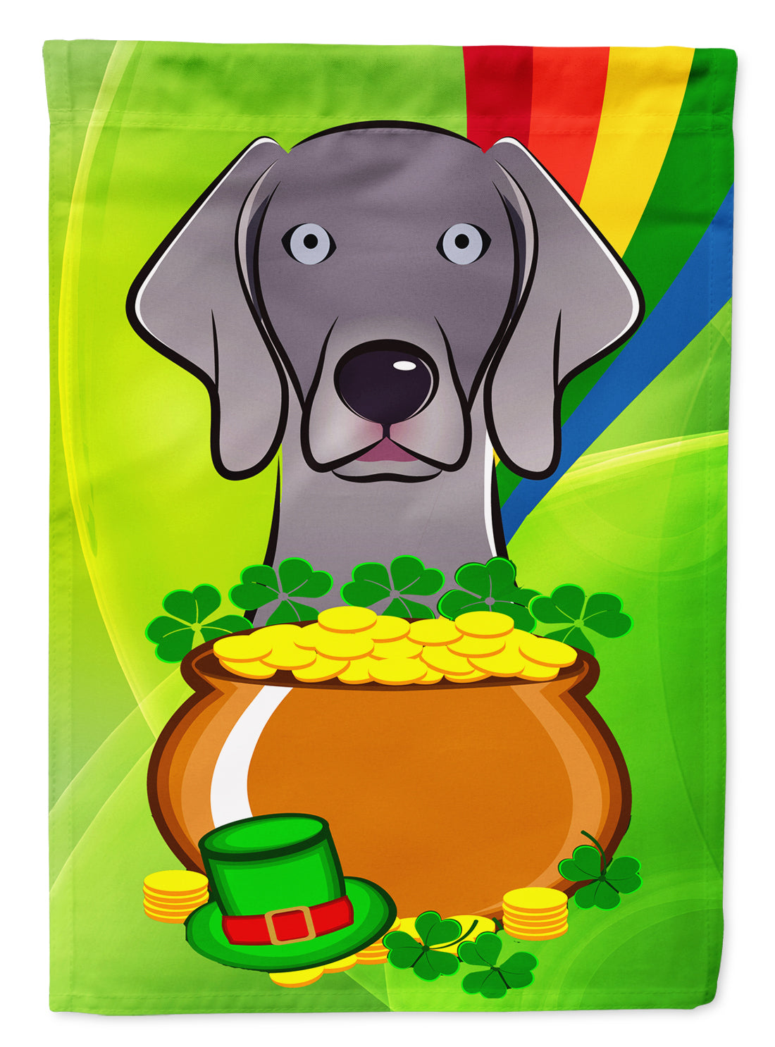 Weimaraner St. Patrick&#39;s Day Flag Canvas House Size BB1975CHF