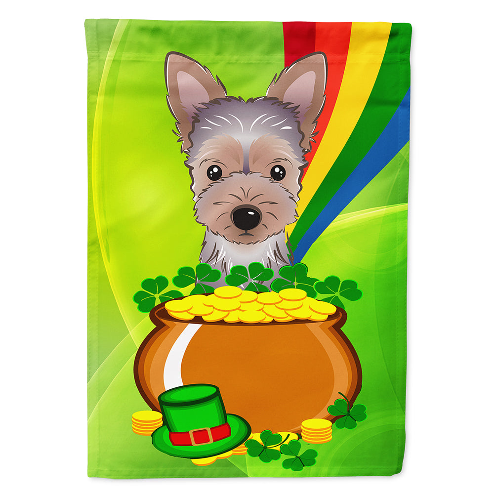 Yorkie Puppy St. Patrick&#39;s Day Flag Canvas House Size BB1976CHF  the-store.com.