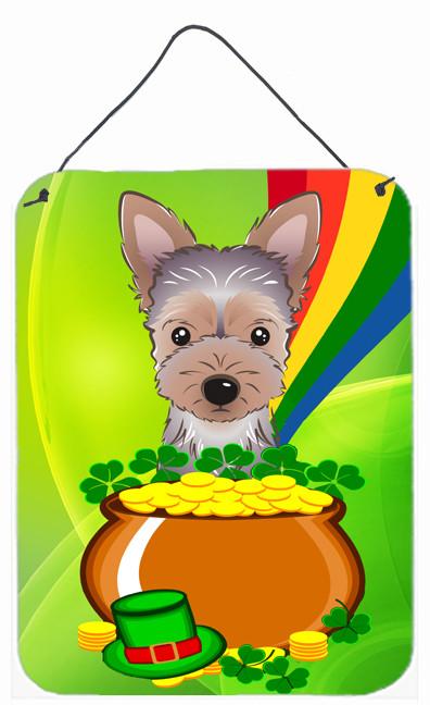Yorkie Puppy St. Patrick's Day Wall or Door Hanging Prints BB1976DS1216 by Caroline's Treasures