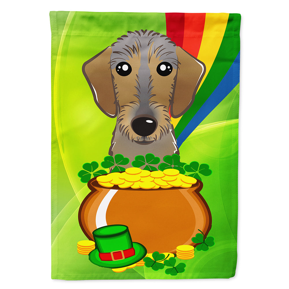 Wirehaired Dachshund St. Patrick&#39;s Day Flag Canvas House Size BB1977CHF  the-store.com.