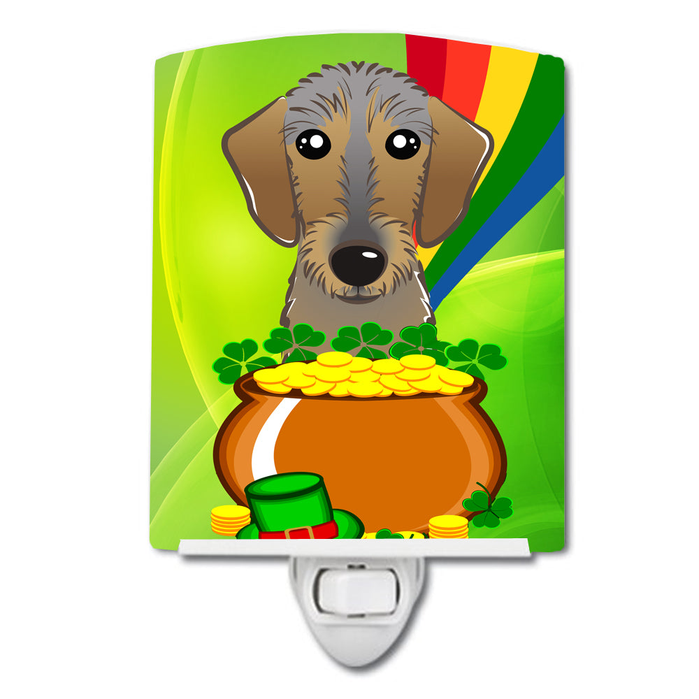 Wirehaired Dachshund St. Patrick&#39;s Day Ceramic Night Light BB1977CNL - the-store.com