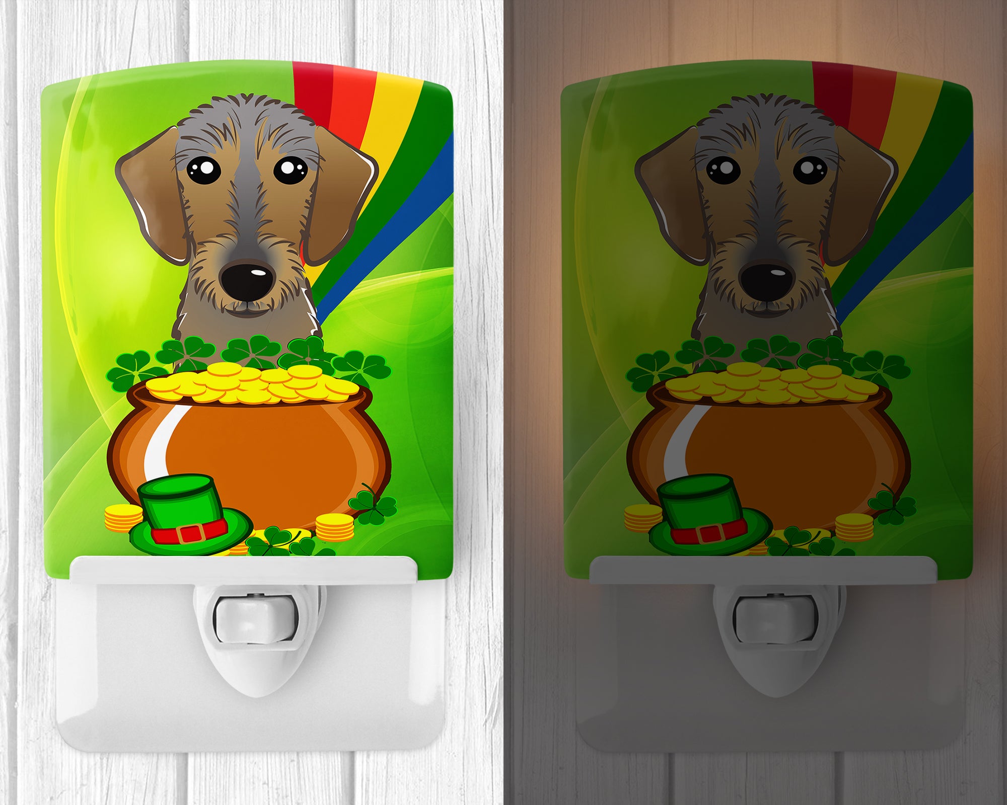 Wirehaired Dachshund St. Patrick's Day Ceramic Night Light BB1977CNL - the-store.com