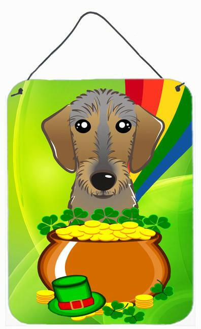 Wirehaired Dachshund St. Patrick&#39;s Day Wall or Door Hanging Prints BB1977DS1216 by Caroline&#39;s Treasures