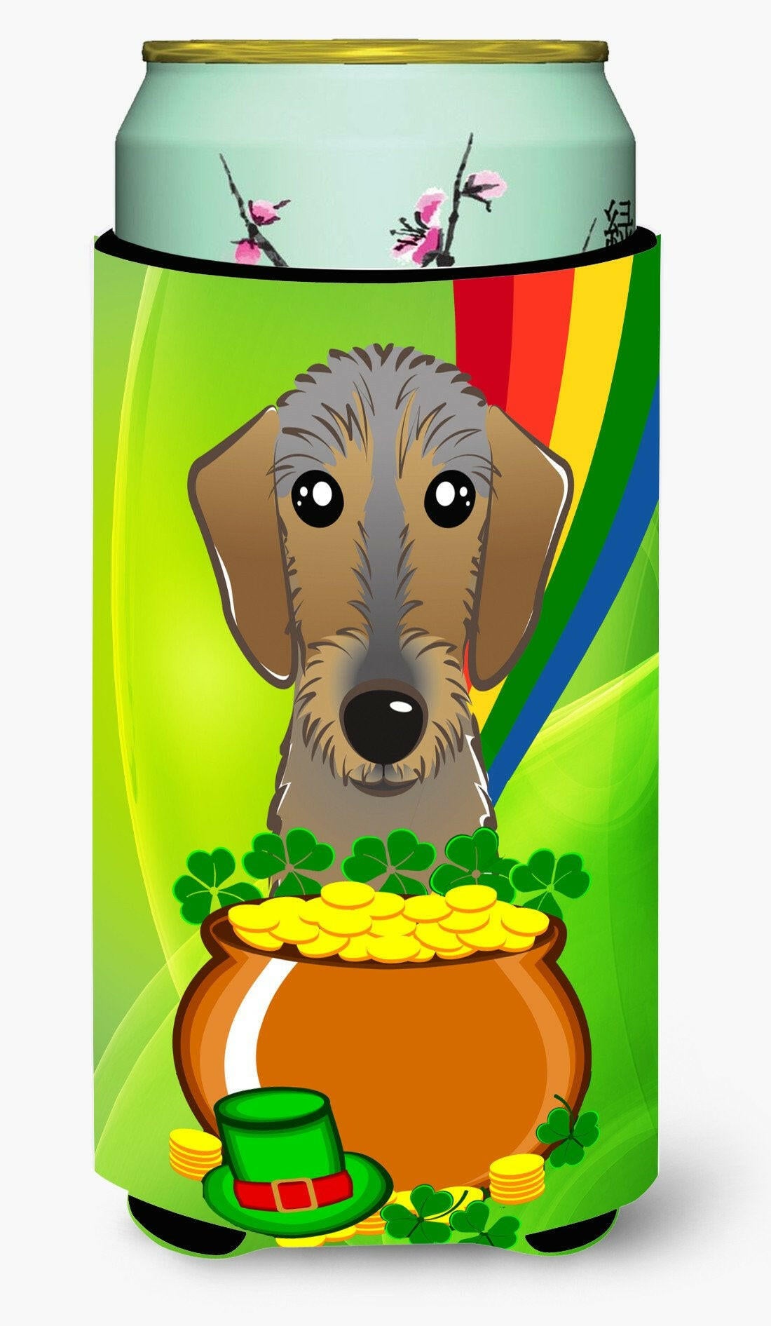 Wirehaired Dachshund St. Patrick&#39;s Day Tall Boy Beverage Insulator Hugger BB1977TBC by Caroline&#39;s Treasures