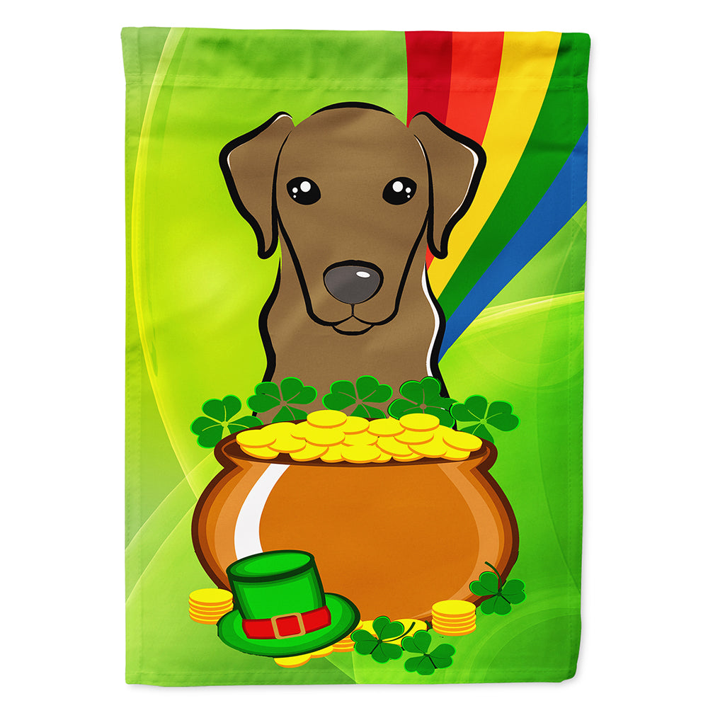 Chocolate Labrador St. Patrick&#39;s Day Flag Canvas House Size BB1978CHF