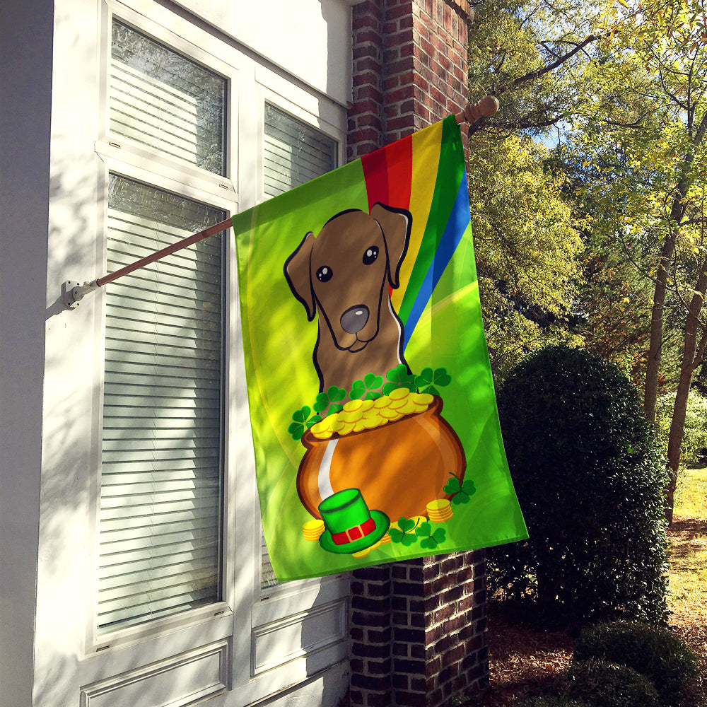 Chocolate Labrador St. Patrick's Day Flag Canvas House Size BB1978CHF