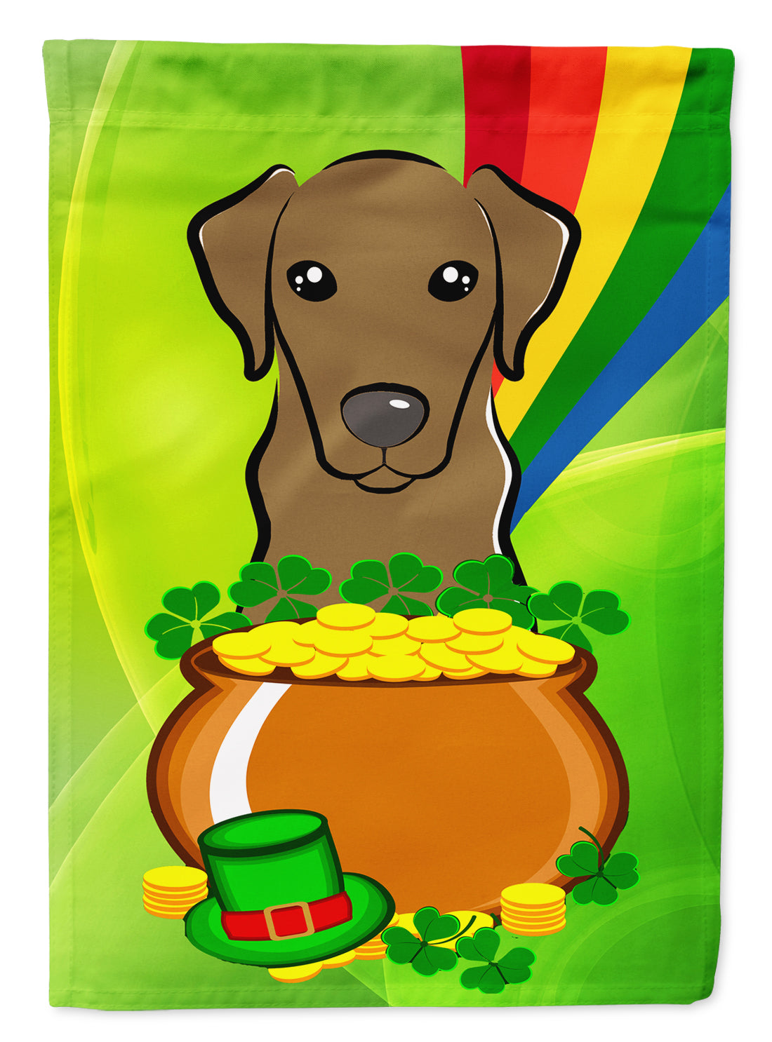 Chocolate Labrador St. Patrick&#39;s Day Flag Garden Size BB1978GF