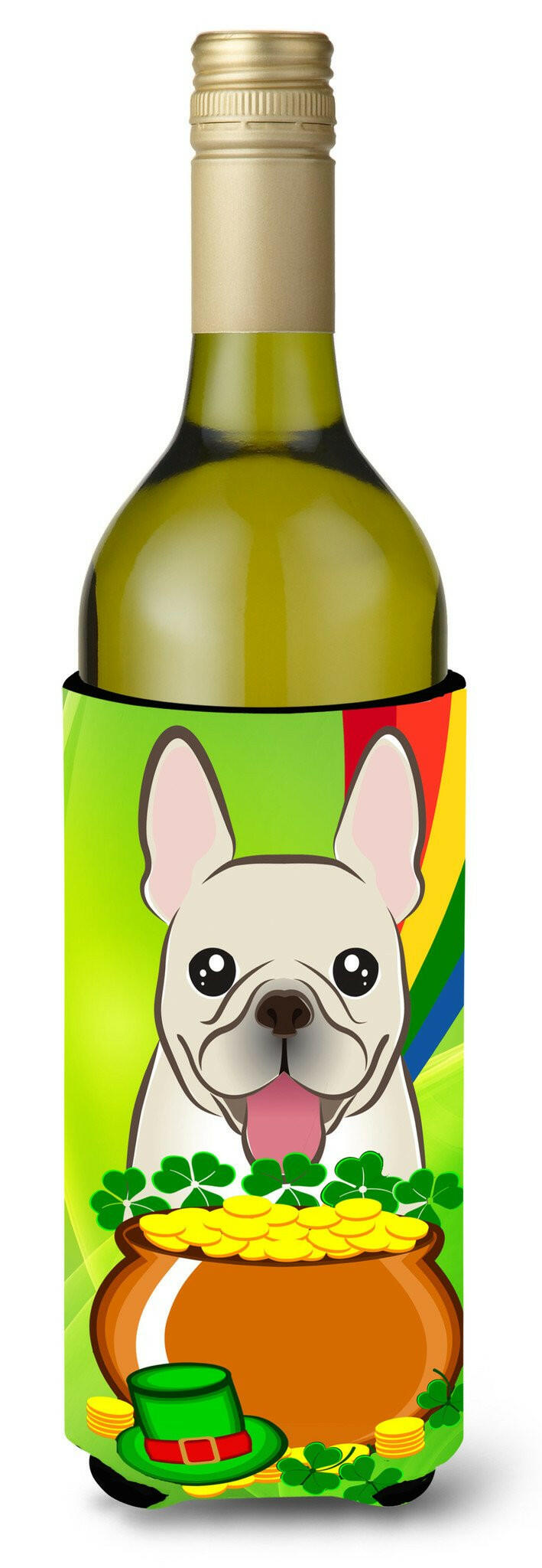 French Bulldog St. Patrick&#39;s Day Wine Bottle Beverage Insulator Hugger BB1982LITERK by Caroline&#39;s Treasures