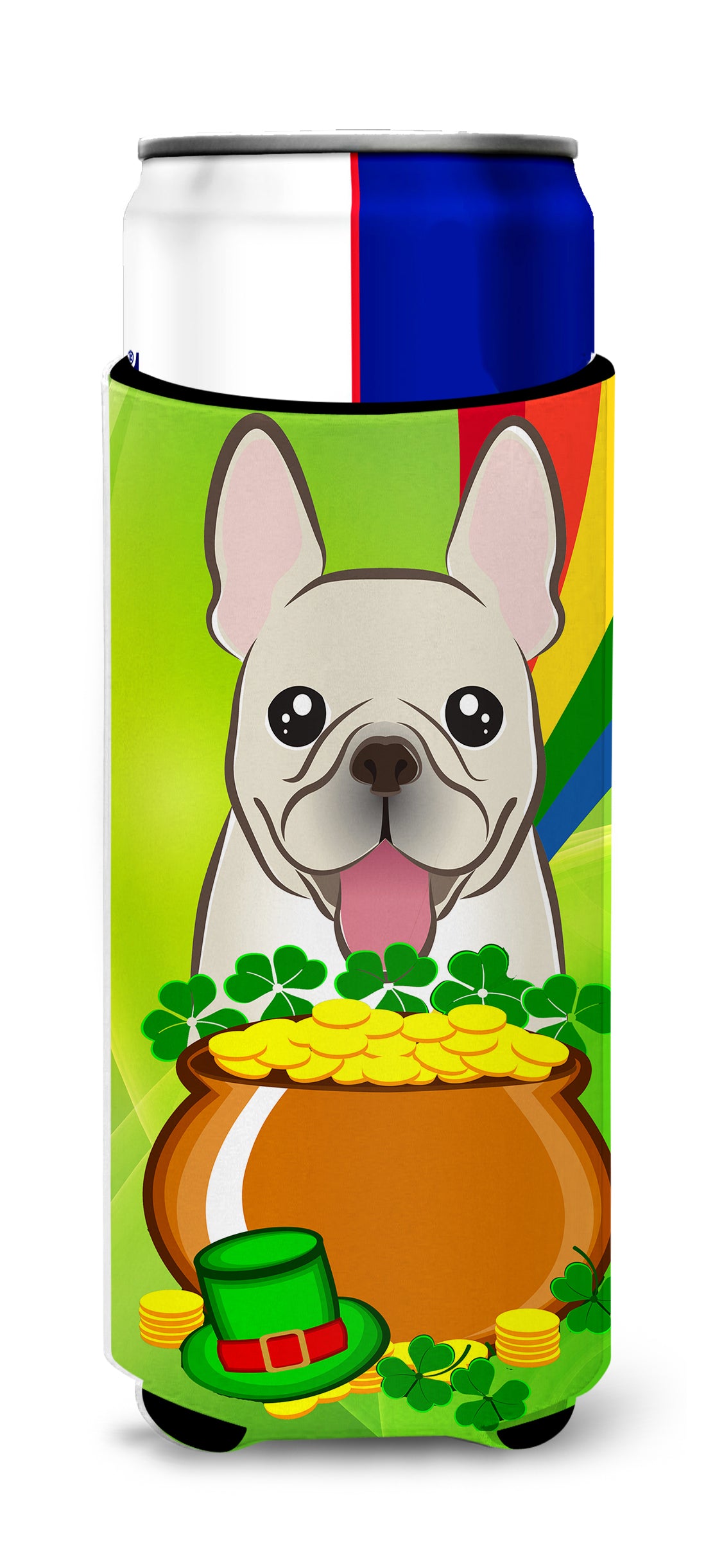 French Bulldog St. Patrick&#39;s Day  Ultra Beverage Insulator for slim cans BB1982MUK  the-store.com.