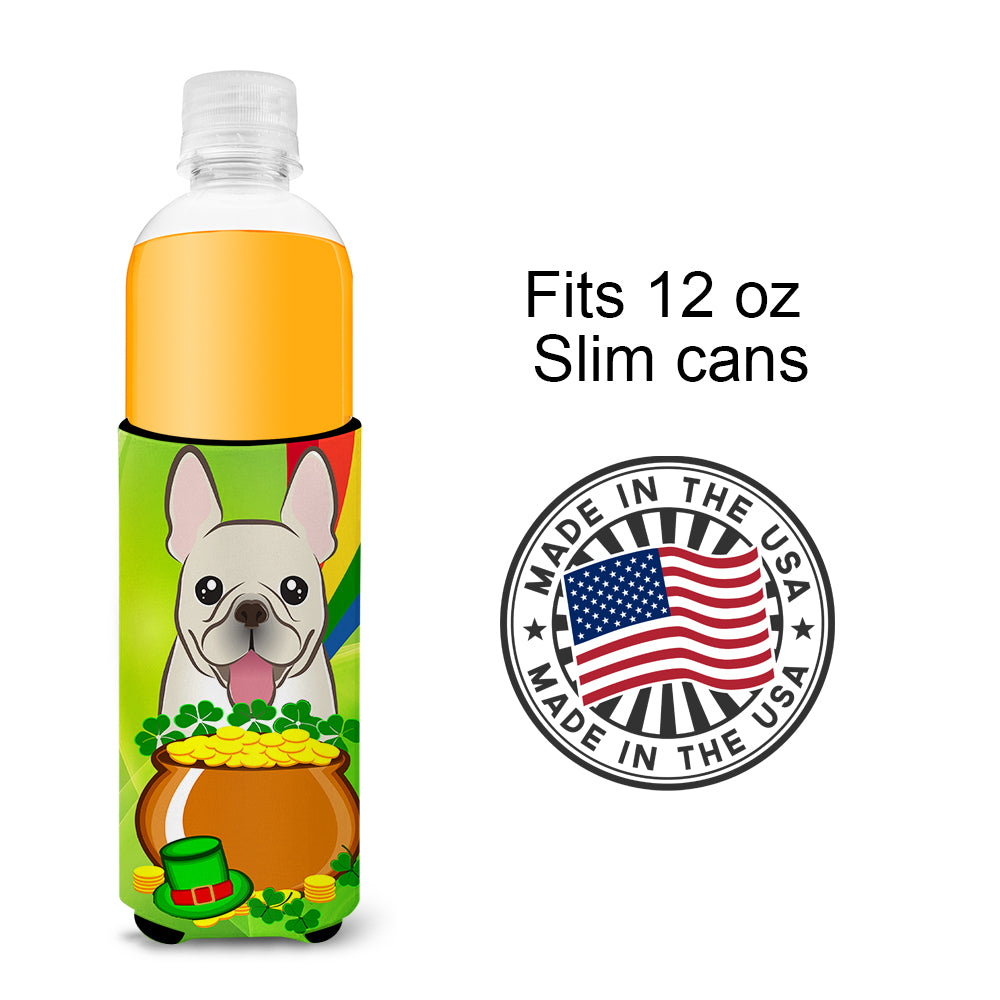 French Bulldog St. Patrick's Day  Ultra Beverage Insulator for slim cans BB1982MUK  the-store.com.
