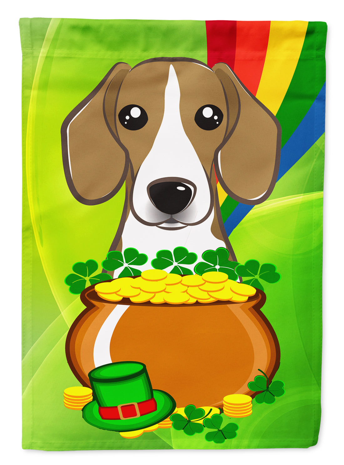 Beagle St. Patrick's Day Flag Canvas House Size BB1983CHF  the-store.com.