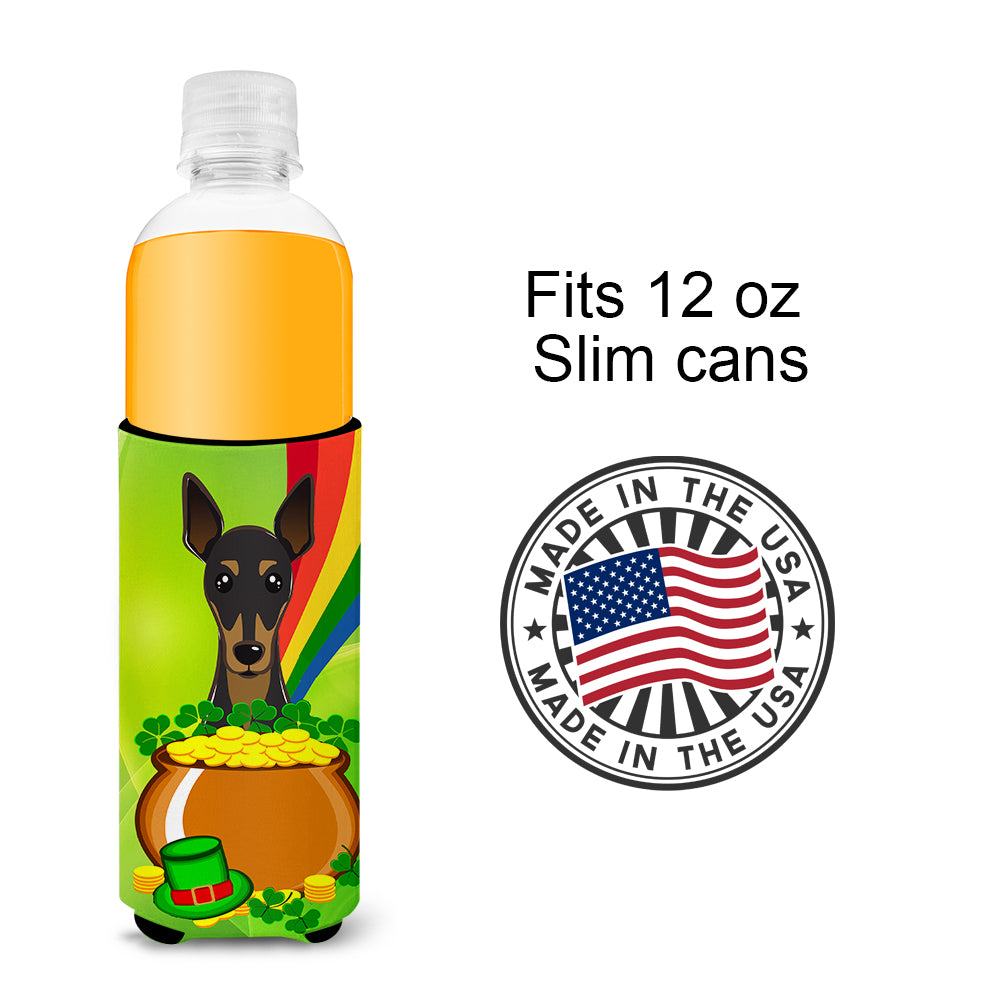 Min Pin St. Patrick's Day  Ultra Beverage Insulator for slim cans BB1984MUK  the-store.com.