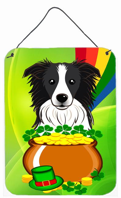 Border Collie St. Patrick&#39;s Day Wall or Door Hanging Prints BB1985DS1216 by Caroline&#39;s Treasures