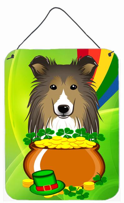 Sheltie St. Patrick's Day Wall or Door Hanging Prints BB1986DS1216 by Caroline's Treasures