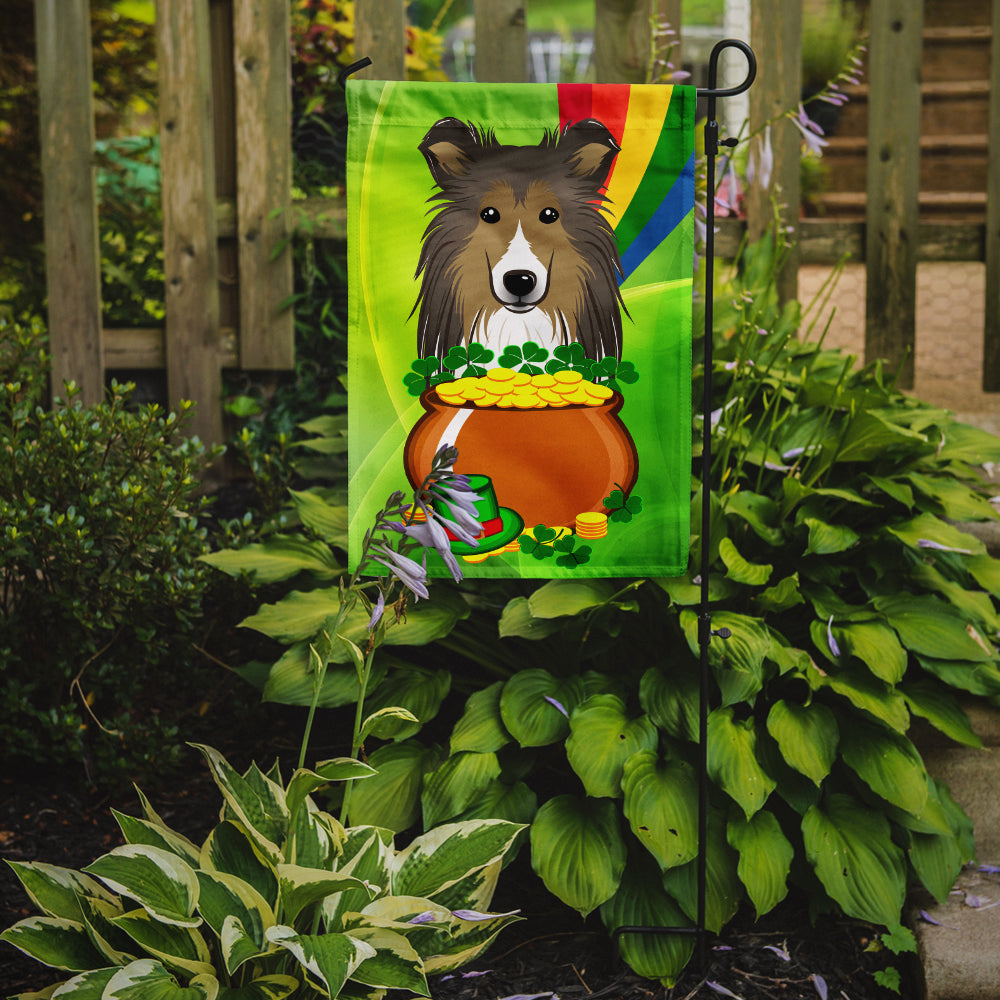 Caroline's Treasures Sheltie St. Patrick's Day Garden Flag – Decorative Outdoor Yard Flag BB1986GF