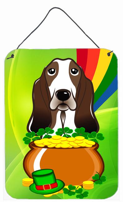 Basset Hound St. Patrick&#39;s Day Wall or Door Hanging Prints BB1987DS1216 by Caroline&#39;s Treasures