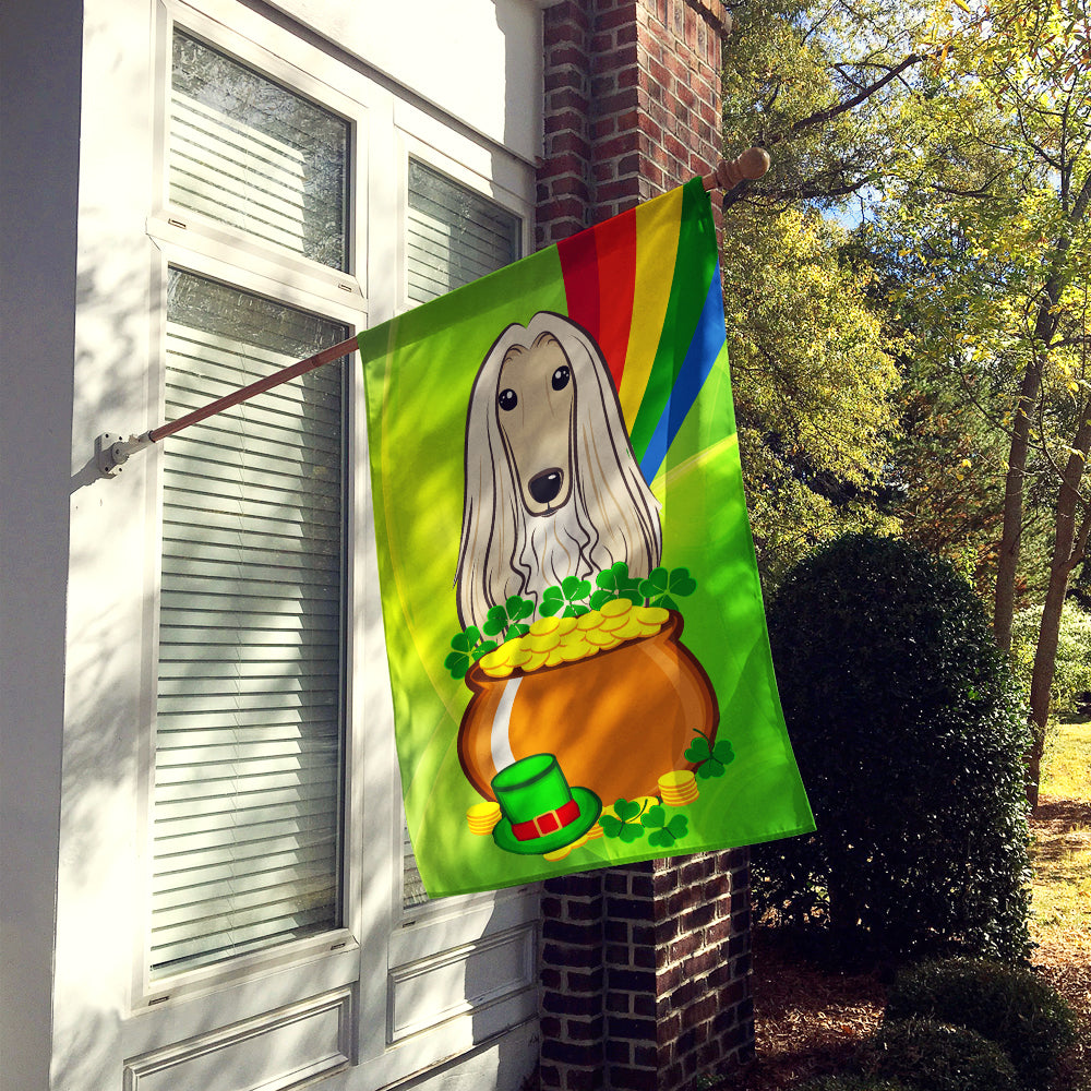 Afghan Hound St. Patrick's Day Flag Canvas House Size BB1988CHF  the-store.com.