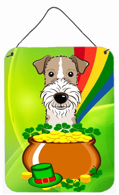 Wire Haired Fox Terrier St. Patrick&#39;s Day Wall or Door Hanging Prints BB1991DS1216 by Caroline&#39;s Treasures