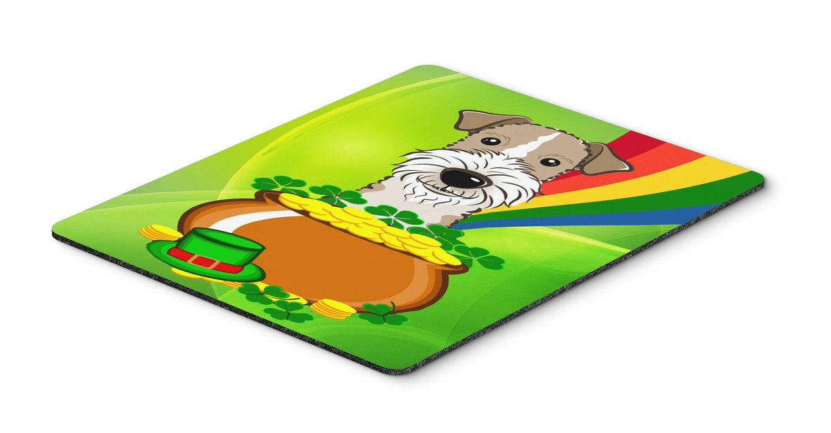 Wire Haired Fox Terrier St. Patrick&#39;s Day Mouse Pad, Hot Pad or Trivet BB1991MP by Caroline&#39;s Treasures